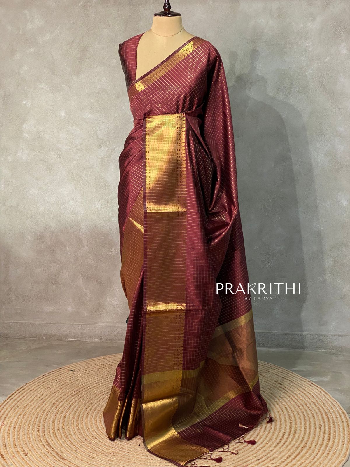 Maroon banarasi silksaree - AISHCK3-IH