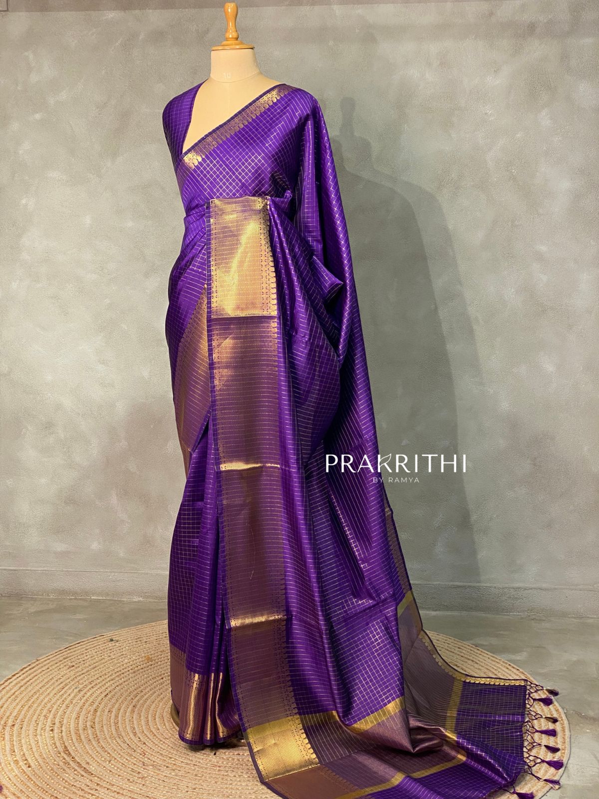 Violet banarasi silksaree - AISHCK4-IH