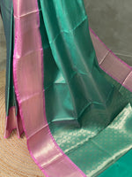 Green and Pink banarasi Chanderi Tissue silksaree - MPS24