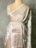 Off white and Gold Banarasi silksaree - MPS31B