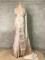 Off white and Gold Banarasi silksaree - MPS31B