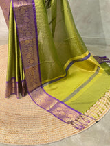 Olive Green and violet silksaree - PIH2