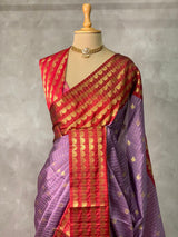 Lavender and maroon silksaree - PIH4