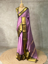 Violet and black silksaree - PIH3