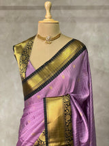 Violet and black silksaree - PIH3