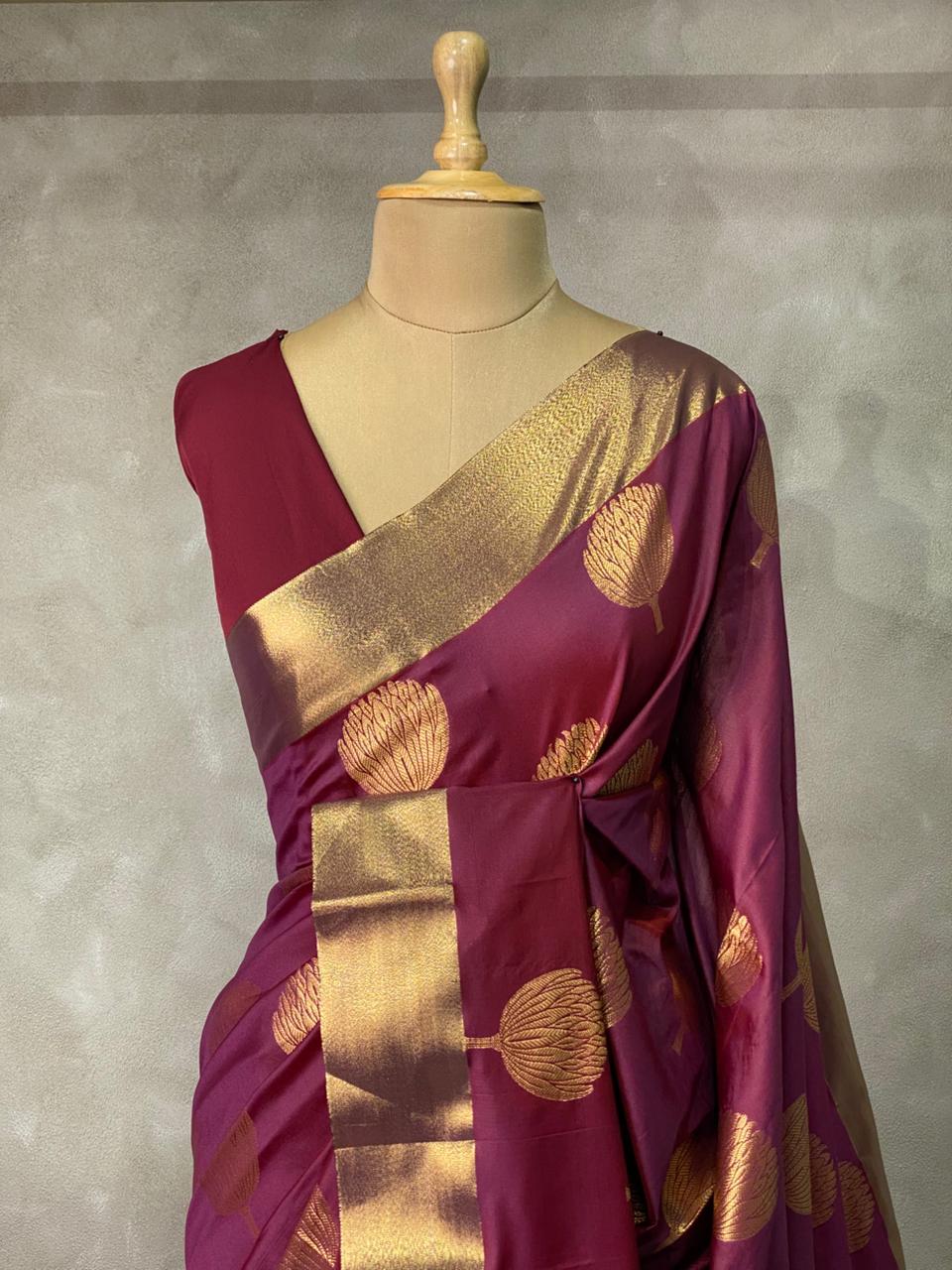Maroonish Burgendy silksaree - PIH5B