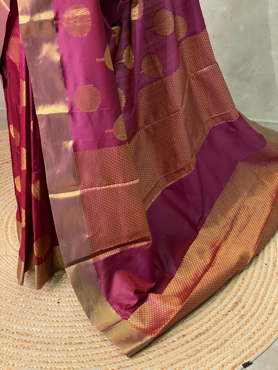 Maroonish Burgendy silksaree - PIH5B
