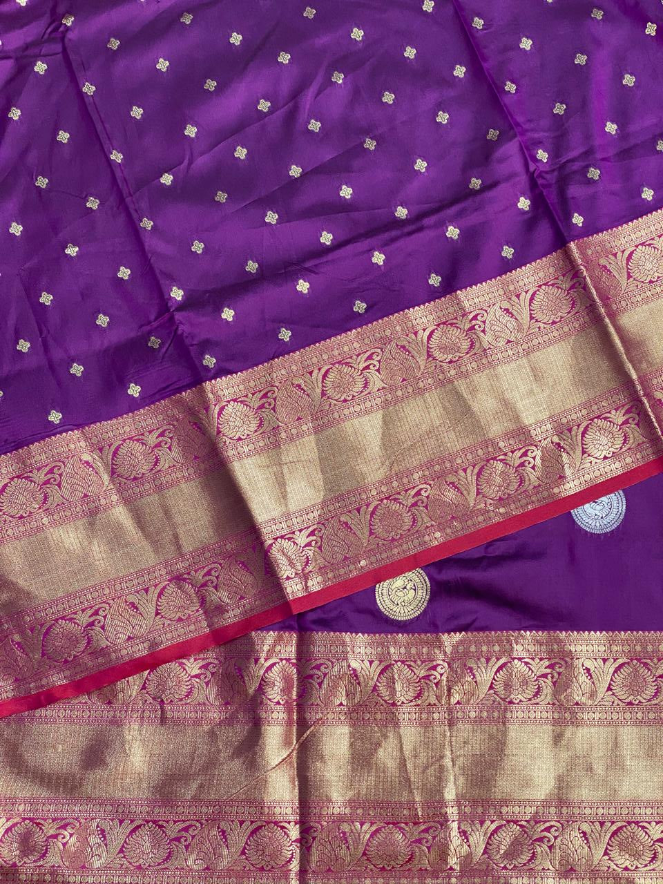 Dark wine Banarasi saree -BSP3B