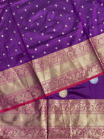 Dark wine Banarasi saree -BSP3B