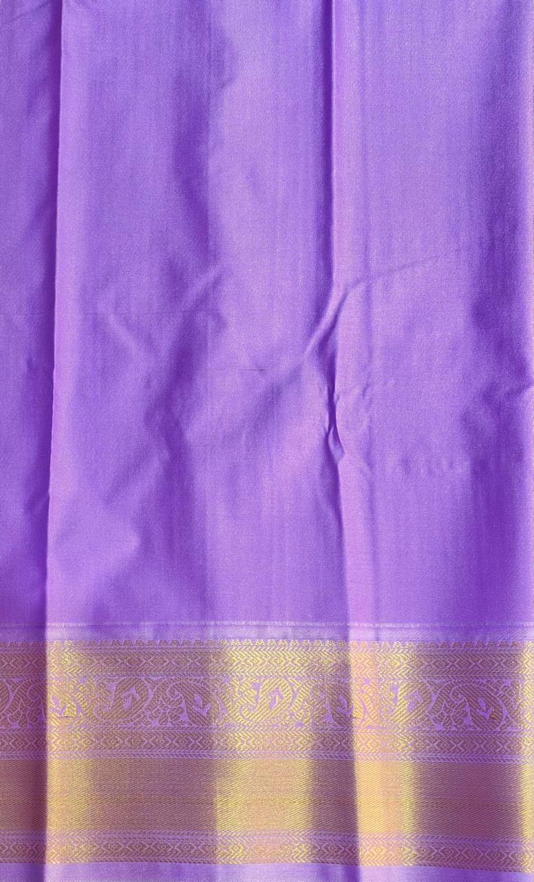 Red and Lavender kanchipuram silk saree- PSSR199