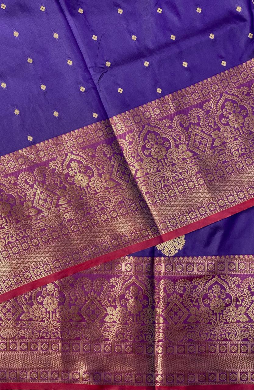 Blue and Purple Banarasi saree -BSP3C