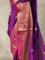 Wine and maroon Banarasi saree -BSP3E