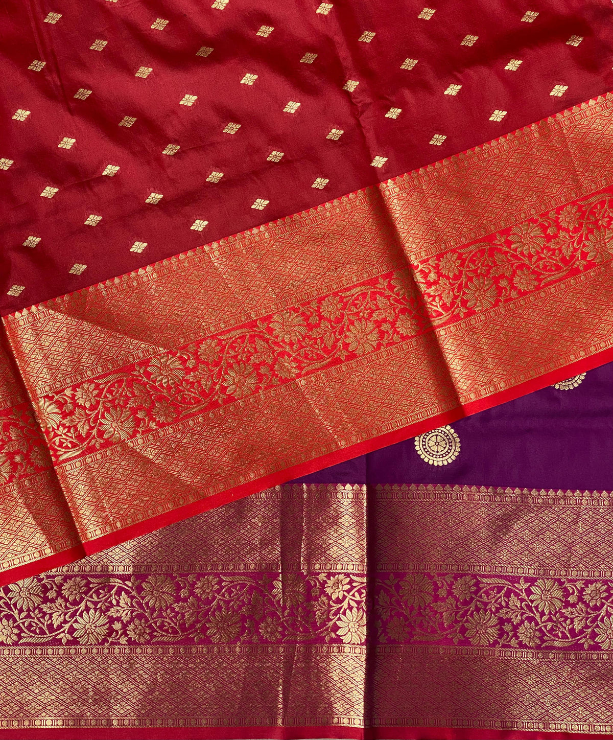 Wine and maroon Banarasi saree -BSP3E