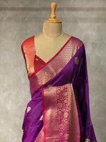Wine and maroon Banarasi saree -BSP3E