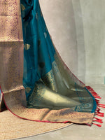 Peacock Blue Banarasi saree -BSP3F