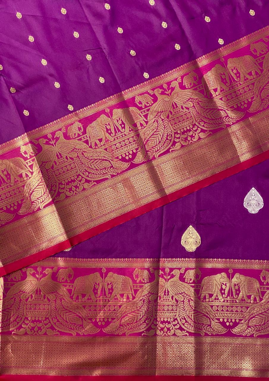 Wine Banarasi saree -BSP3G