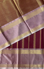 Dark purple and lavender semi Banarasi saree -PIH13A