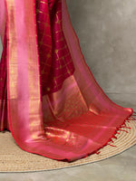 Maroonish Magenta and PinkBanarasi saree -BSP15