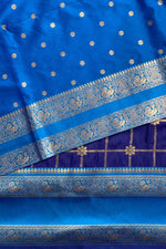 Navy blue and light blue Banarasi saree -BSP18