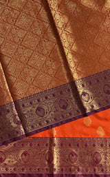 Orange and Deep Maroon semi Banarasi saree -PIH7