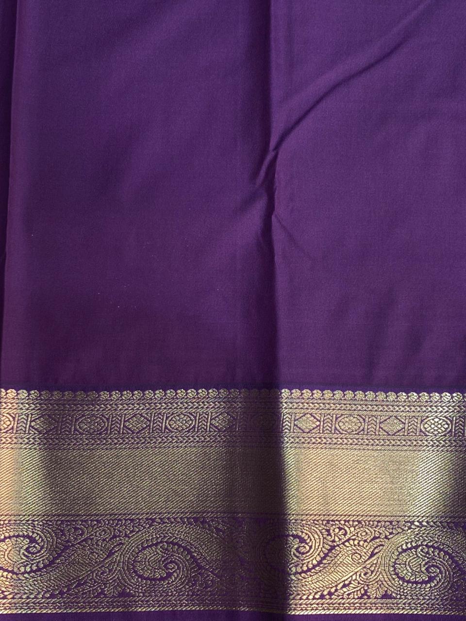 Yellow and Deep Purple kanchipuram silk saree- PSSR202