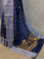 Navy Blue semi Banarasi saree -PIH13D