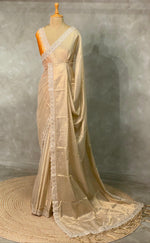 Light Gold Tissue Banarasi silk saree- MPS31