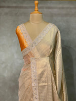 Light Gold Tissue Banarasi silk saree- MPS31