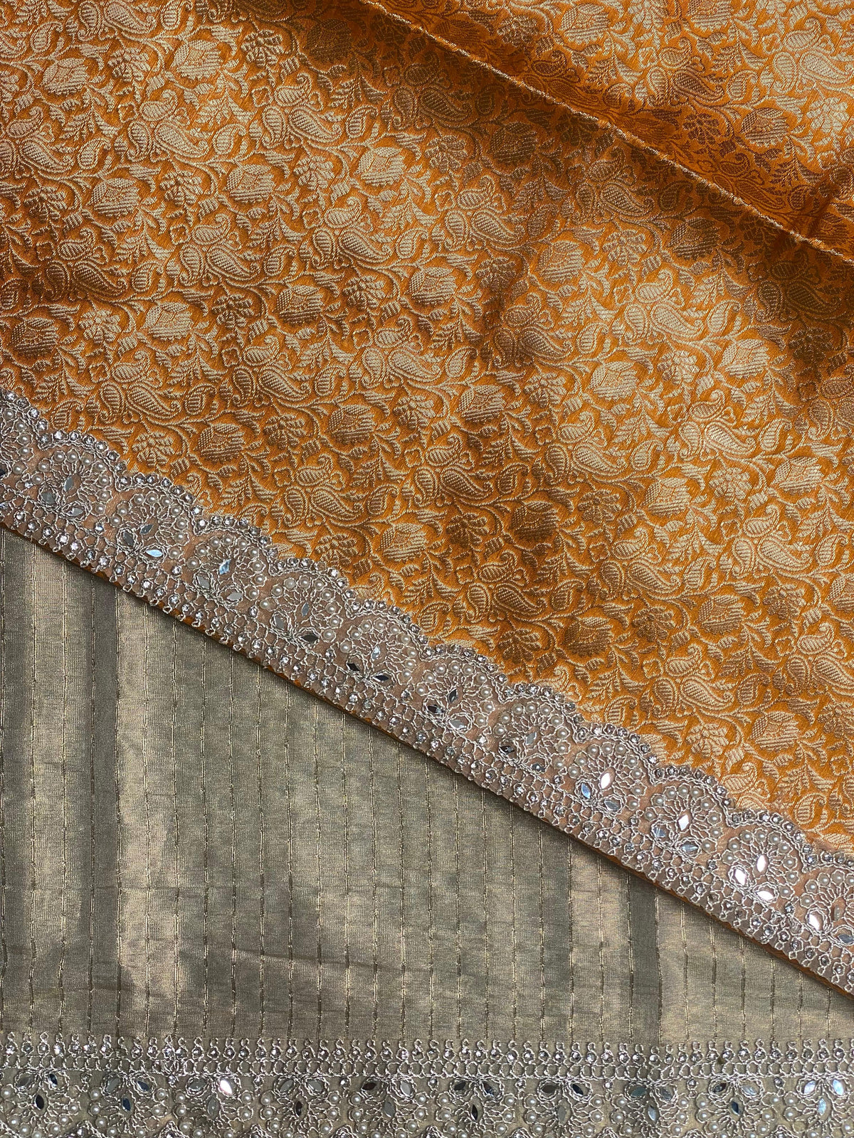 Light Gold Tissue Banarasi silk saree- MPS31