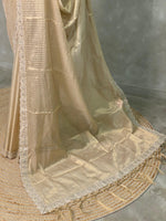 Light Gold Tissue Banarasi silk saree- MPS31