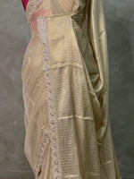Light Gold Tissue Banarasi silk saree- MPS31A
