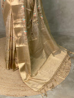 Light Gold Tissue Banarasi silk saree- MPS30
