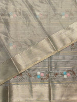 Light Gold Tissue Banarasi silk saree- MPS30