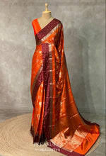 Orange and Maroon Gajji silk saree -PIH16