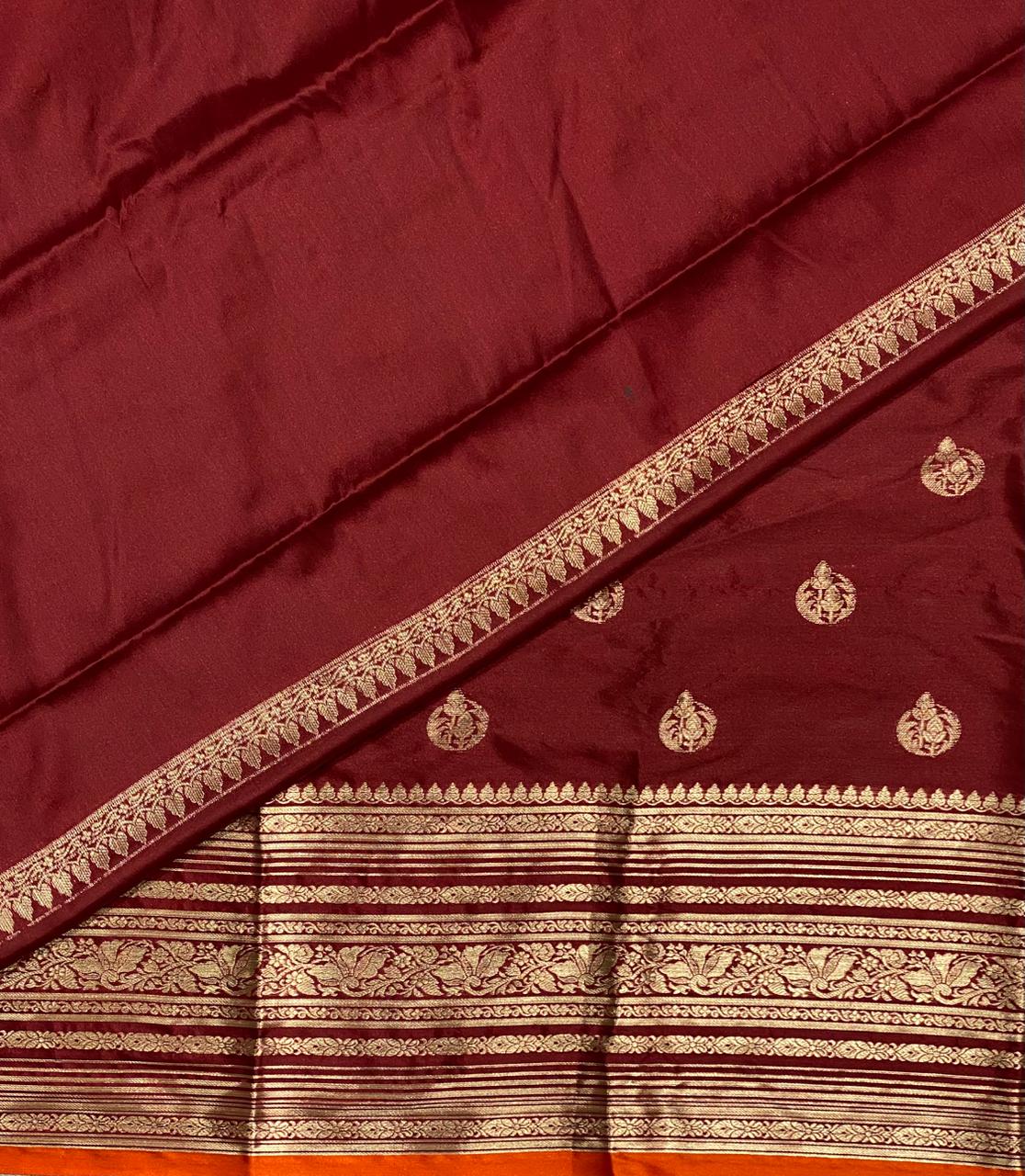 Maroon Gajji silk saree -PIH17