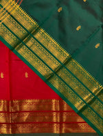 Red and Green semi kanchipuram soft silk saree - PSSN129