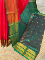 Red and Green semi kanchipuram soft silk saree - PSSN129