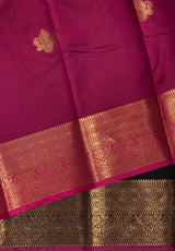 Black and purple semi kanchipuram soft silk saree - PSSN130
