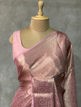 pastal pink brocade banarasi saree -MPSB1