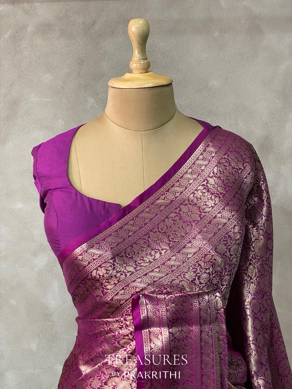 purple brocade banarasi saree -MPSB2
