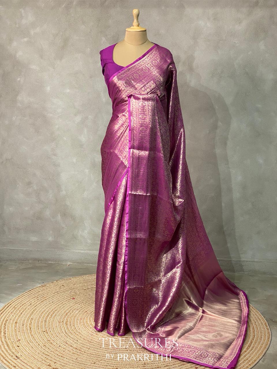 purple brocade banarasi saree -MPSB2