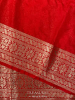 Red brocade banarasi saree -MPSB3