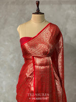 Red brocade banarasi saree -MPSB3