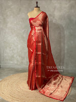 Red brocade banarasi saree -MPSB3