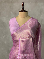 Lilac pink brocade banarasi saree -MPSB4