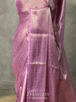 Lilac pink brocade banarasi saree -MPSB4