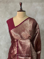 Maroon brocade banarasi saree -MPSB5