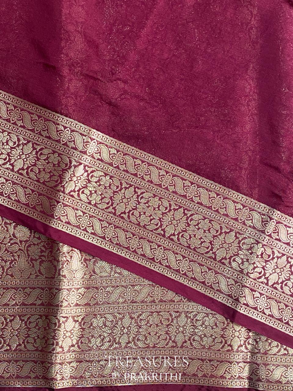 Maroon brocade banarasi saree -MPSB5