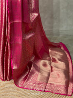 Rani Pink Brocade banarasi saree -MPSB10