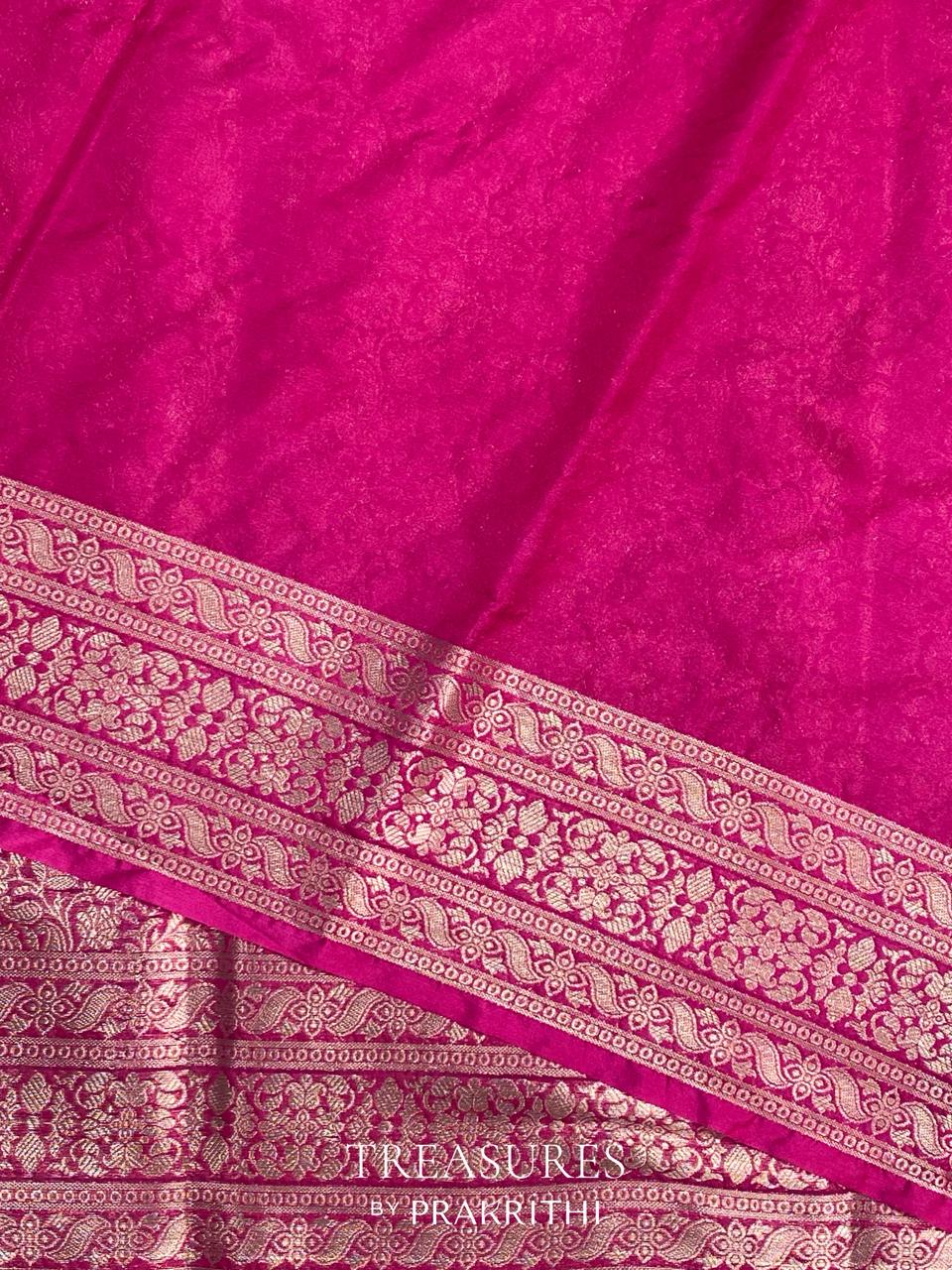 Rani Pink Brocade banarasi saree -MPSB10